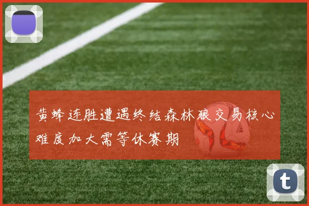 黄蜂连胜遭遇终结森林狼交易核心难度加大需等休赛期